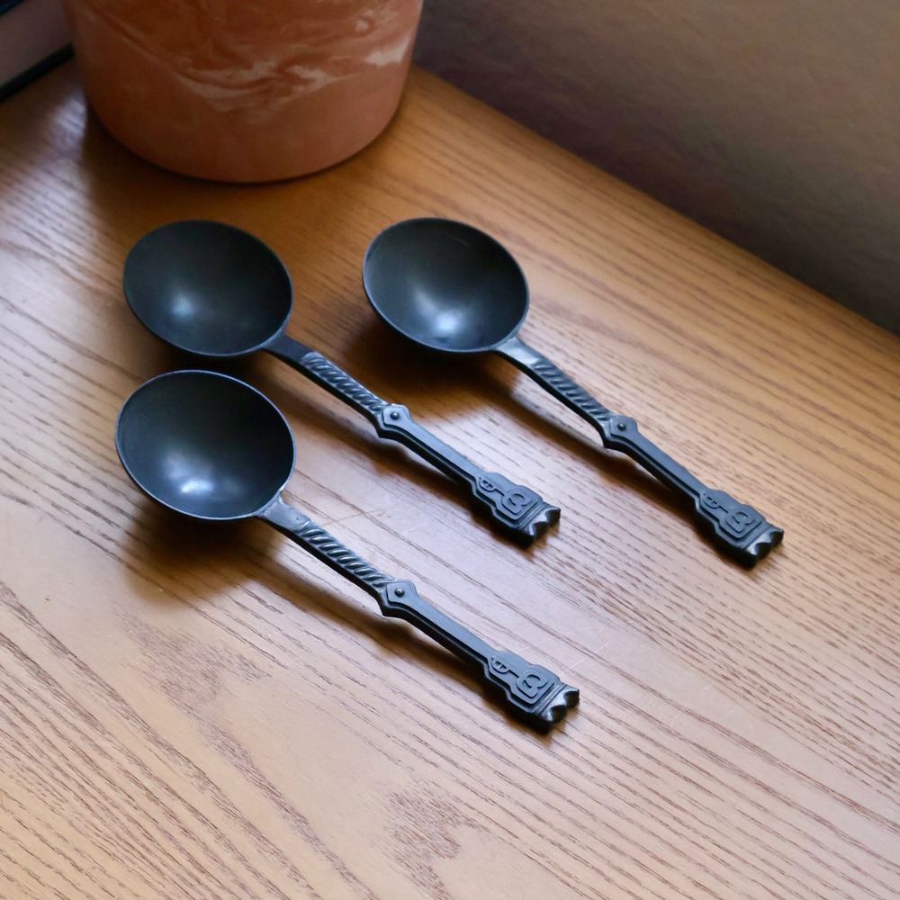 Vintage Frieling Zinn Pewter Bridal Spoons Set of Three German Flatware